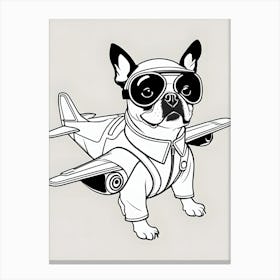 French Bulldog Airplane-Reimagined 1 Canvas Print