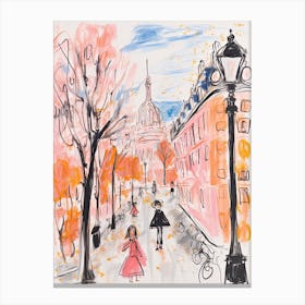 Paris, Dreamy Storybook Illustration 3 Canvas Print