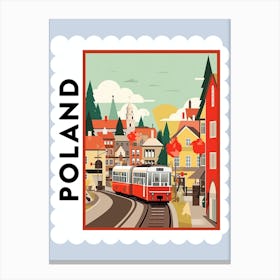 Poland Travel Stamp Poster Canvas Print