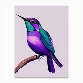 Violet Crowned Hummingbird Bold Graphic Canvas Print