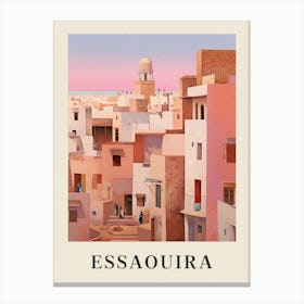 Essaouira Morocco 2 Vintage Pink Travel Illustration Poster Canvas Print