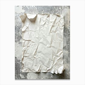 Crumpled White Sheet Of Old Cardboard Paper With Crumpled Texture Closeup Retro Style Pattern Embos (3) Canvas Print