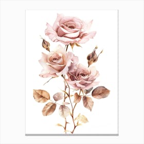 Watercolor Roses Canvas Print