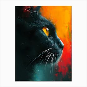 Black Cat Canvas Art Canvas Print