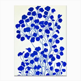 African Violet Stencil Style Plant Canvas Print