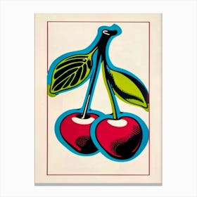 Cherries Art Print, Inspired By Andy Warhol Canvas Print