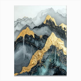 Atlas Mountains Golden Peaks - Opulent Textures Canvas Print