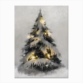 Christmas Tree Under Snow Canvas Print
