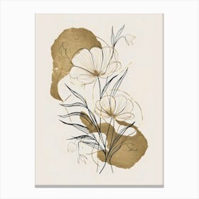 Flowers And Gold Canvas Print