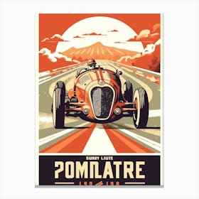 Old Vintage Racing Car Illustration Canvas Print