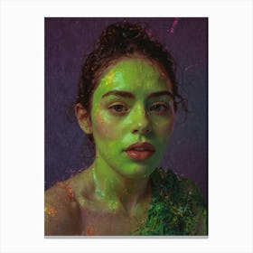 Girl With Paint On Her Face Canvas Print