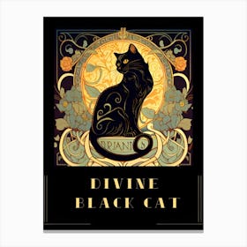 Divine Black Cat , Cats Collection 2 Canvas Print