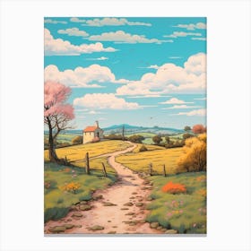 The Camino Portuguese Path 1 Hike Illustration Canvas Print