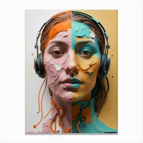 Woman With Headphones 43 Canvas Print