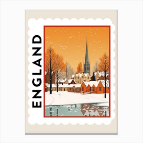Retro Winter Stamp Poster Stratford Upon Avon United Kingdom 1 Canvas Print