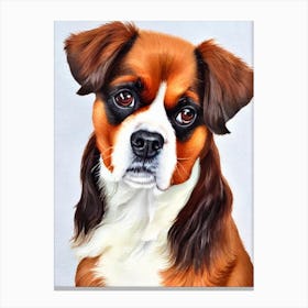 English Toy Spaniel 3 Watercolour dog Canvas Print