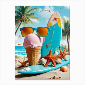 Ice Cream On The Beach Canvas Print