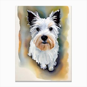 West Highland White Terrier Watercolour dog Canvas Print
