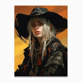 Billie Eilish Goth Cowgirl 3 Canvas Print