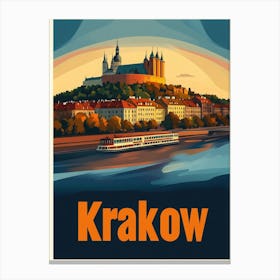 Aihrgdesign A Vintage Travel Poster Of Krakow 3 Canvas Print