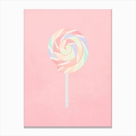 Vintage Minimal Art Pastel Color Lollipop Candy Canvas Print
