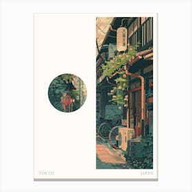 Tokyo Japan 6 Cut Out Travel Poster Canvas Print
