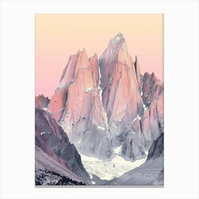 Mount Whitney Usa Color Line Drawing (4) Canvas Print