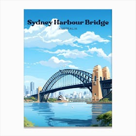 Sydney Harbour Bridge Australia Vacation Modern Travel Art Canvas Print