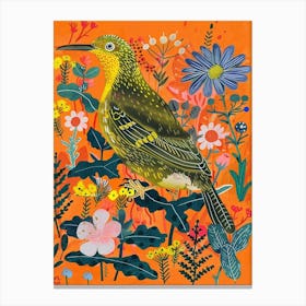 Spring Birds Kiwi 4 Canvas Print