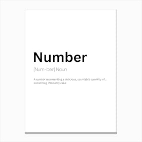 Number Definition Meaning 1 Canvas Print