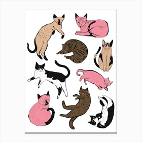 Cats Minimalistic Canvas Print