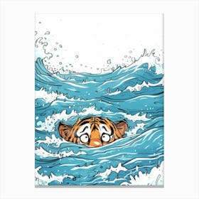 Tiger In The Water 9 Canvas Print