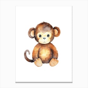 Watercolor Monkey Canvas Print