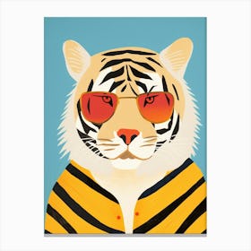 Little Siberian Tiger 2 Wearing Sunglasses Canvas Print
