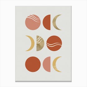 Bohemian Moon Phases Canvas Print