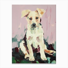 A German Shepherd Dog Painting, Impressionist 3 Canvas Print