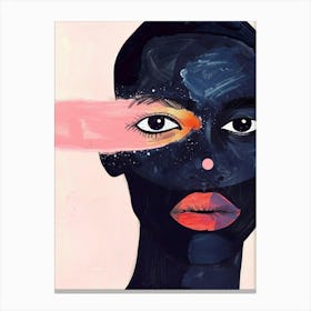 Black Woman With Pink Eyes 1 Canvas Print