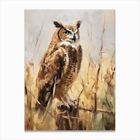 Bird Painting Great Horned Owl 3 Canvas Print