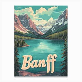 Aihrgdesign A Classic 1960s Travel Poster For Banff Canvas Print