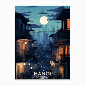 Hanoi Vietnam Landscape Retro Travel Canvas Print