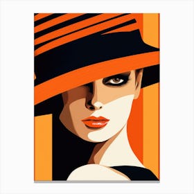 Hat and Woman Canvas Print