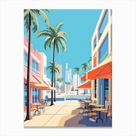 Miami Beach Florida, Usa, Graphic Illustration 3 Canvas Print