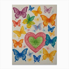 Butterflies And Hearts Canvas Print