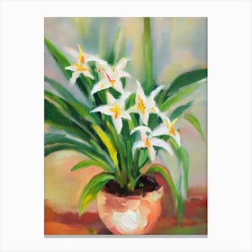 Easter Lily 3 Impressionist Painting Plant Canvas Print