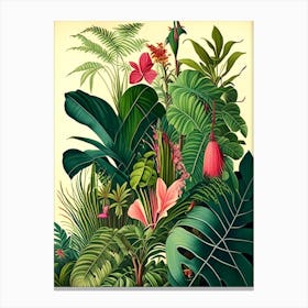 Tropical Paradise 4 Botanicals Canvas Print