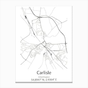 Carlisle,United Kingdom Minimalist Map Lienzo