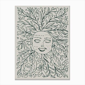 Doodle Drawing Of A Woman Canvas Print