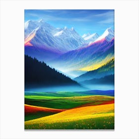 Colorful Mountain Landscape Canvas Print