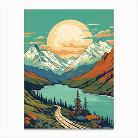 Chilkoot Trail Canada 1 Vintage Travel Illustration Canvas Print