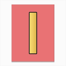 Letter I Gold Alphabet Pink Canvas Print